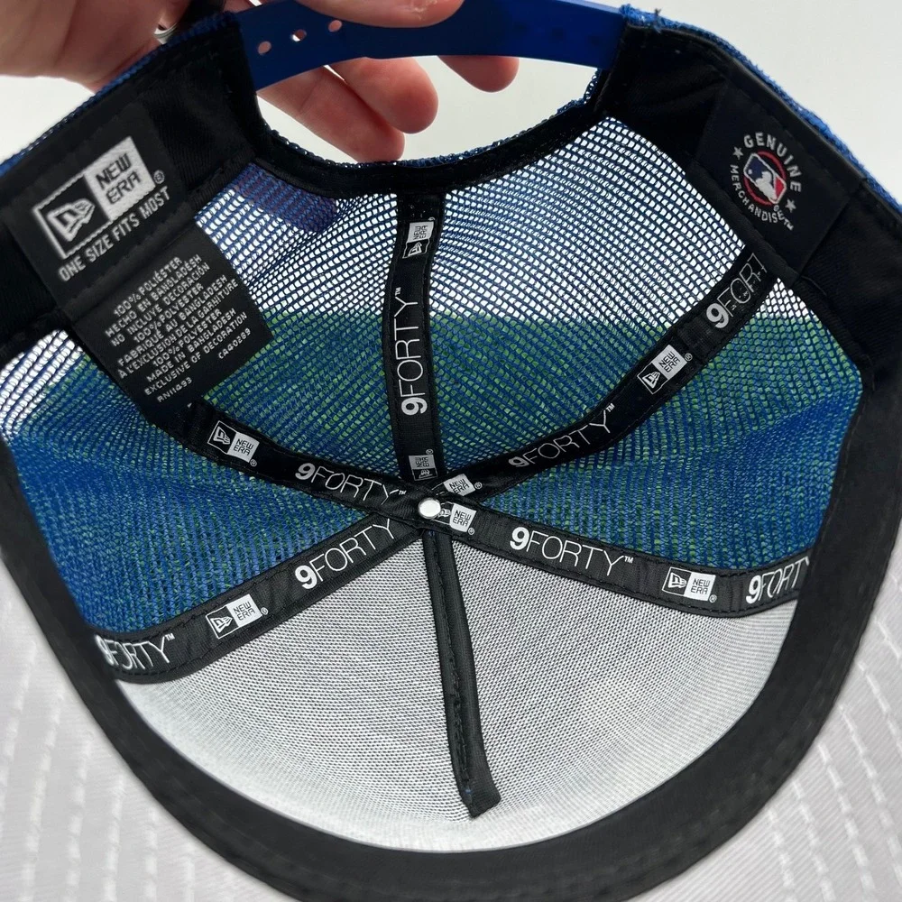 New Era New York Mets Royal Blue State Stitch 9Forty A Frame Snapback‎ Hat New